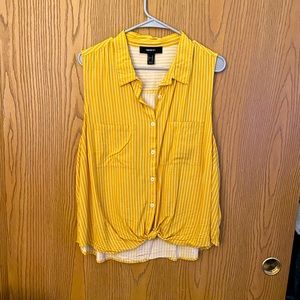 Yellow Striped Button Down Blouse